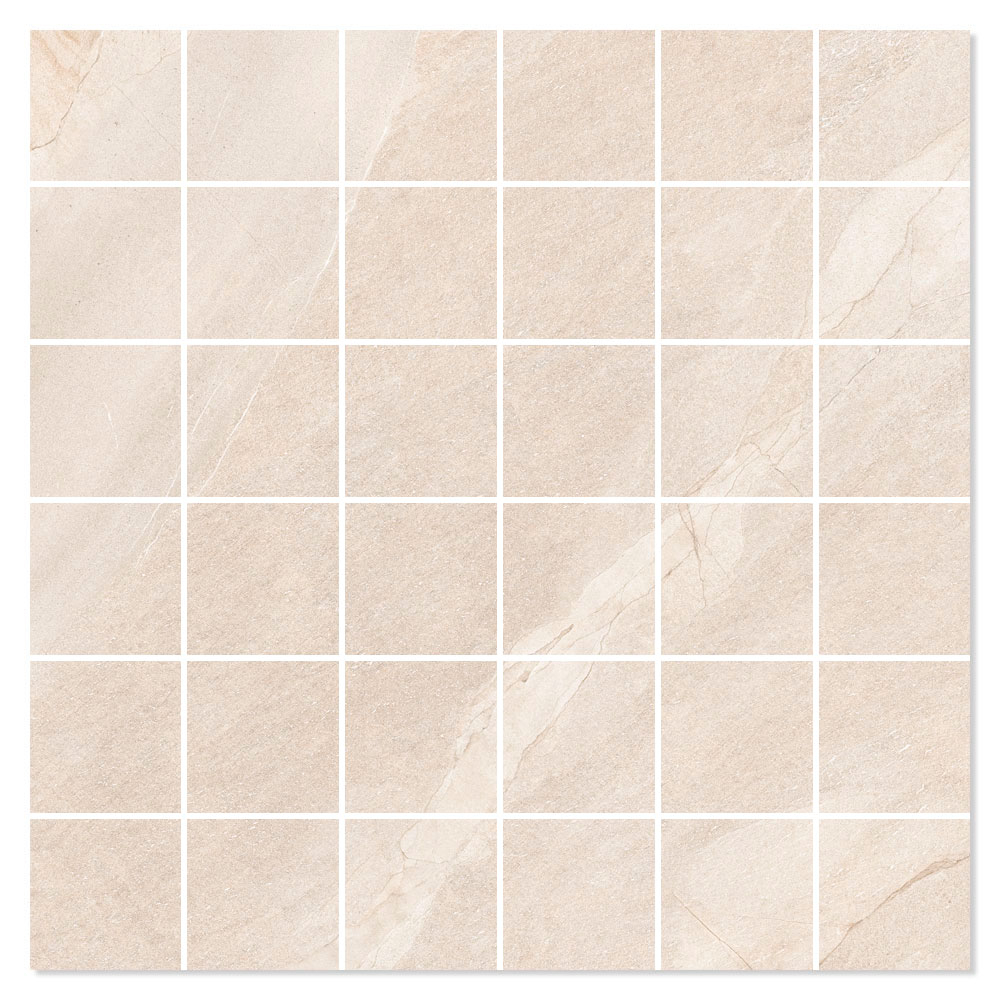 Marmor Mosaikkflis Duostone Beige Matt 30x30 (5x5) cm